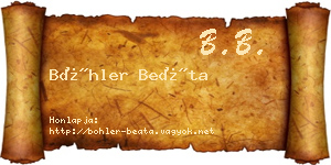 Böhler Beáta névjegykártya